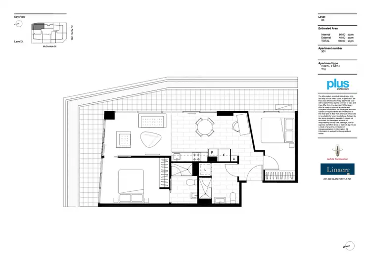 Floorplan of Homely apartment listing, 301/18 McCombie Street, Elsternwick VIC 3185