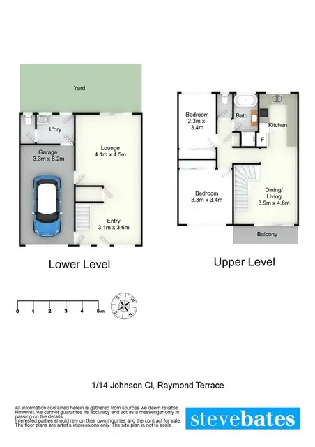Floorplan of Homely townhouse listing, 1/14 Johnson Close, Raymond Terrace NSW 2324