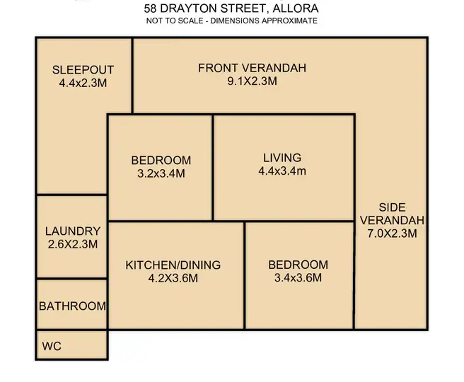 Floorplan of Homely house listing, 58 Drayton Street, Allora QLD 4362