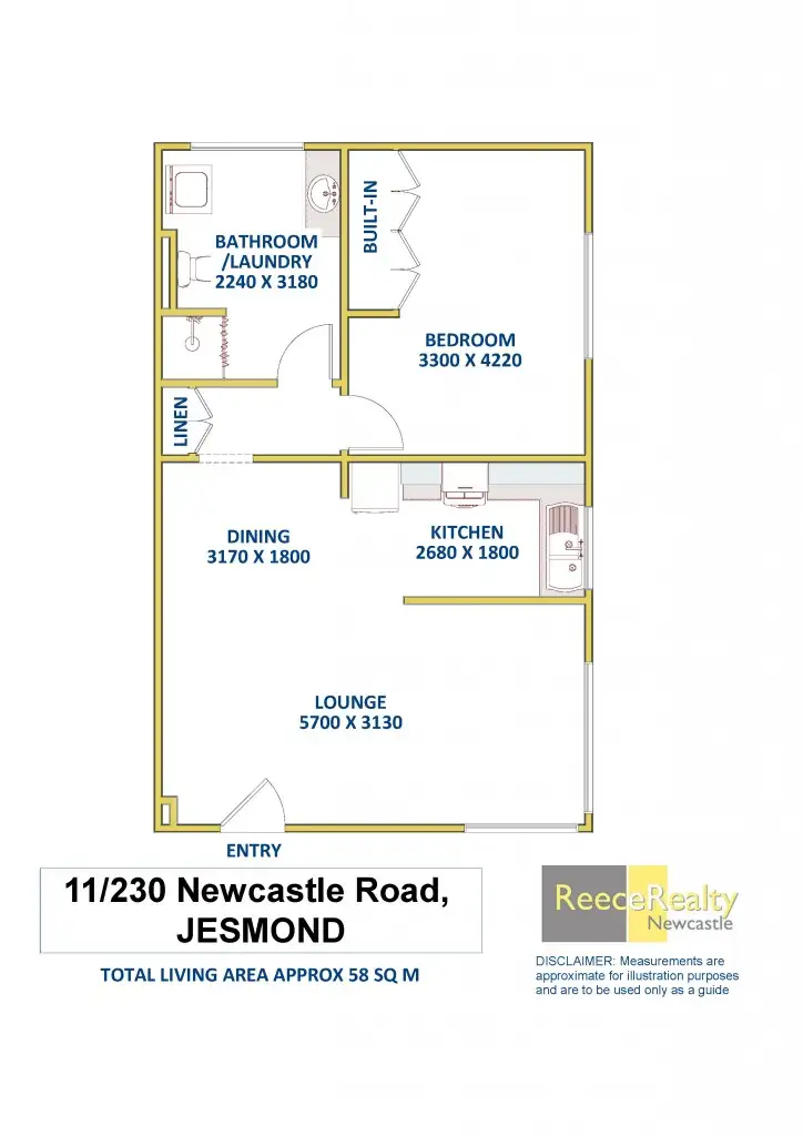Floorplan of Homely unit listing, 11/230 Newcastle Road, Jesmond NSW 2299