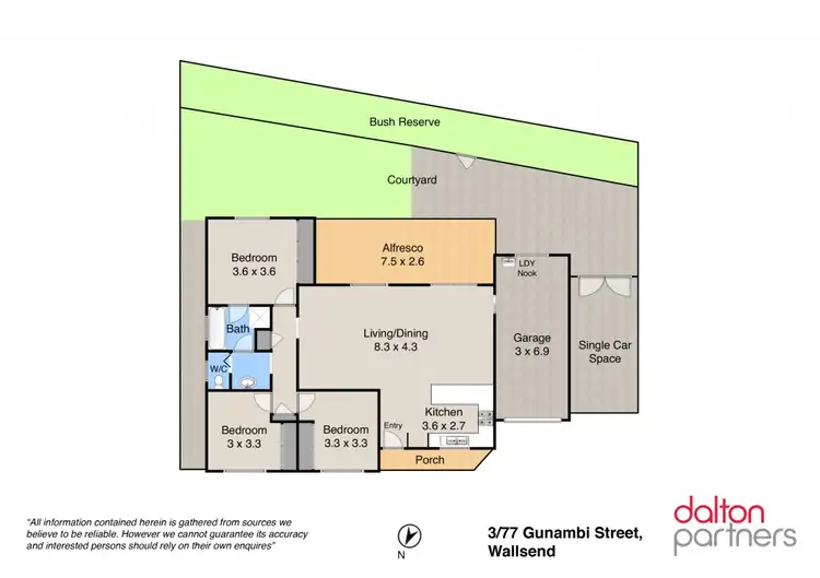 Floorplan of Homely villa listing, 3/77 Gunambi Street, Wallsend NSW 2287