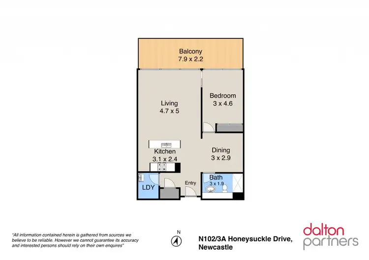 Floorplan of Homely apartment listing, N102/3-3a Honeysuckle Drive, Newcastle NSW 2300