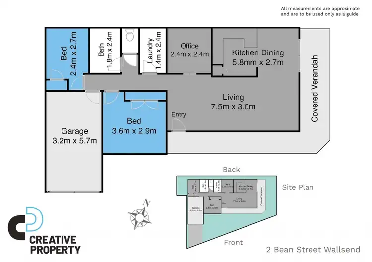 Floorplan of Homely house listing, 2 Bean Street, Wallsend NSW 2287