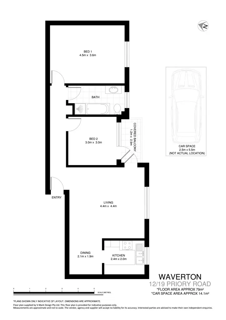 Floorplan of Homely apartment listing, 12/19 Priory Road, Waverton NSW 2060