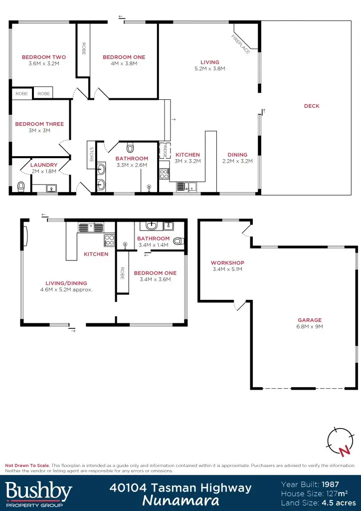 Floorplan of Homely house listing, 40104 Tasman Highway, Nunamara TAS 7259