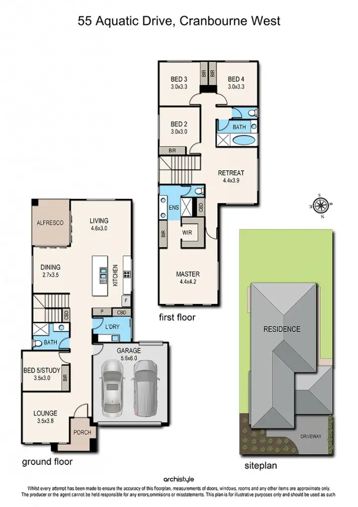 Floorplan of Homely house listing, 55 Aquatic Drive, Cranbourne West VIC 3977