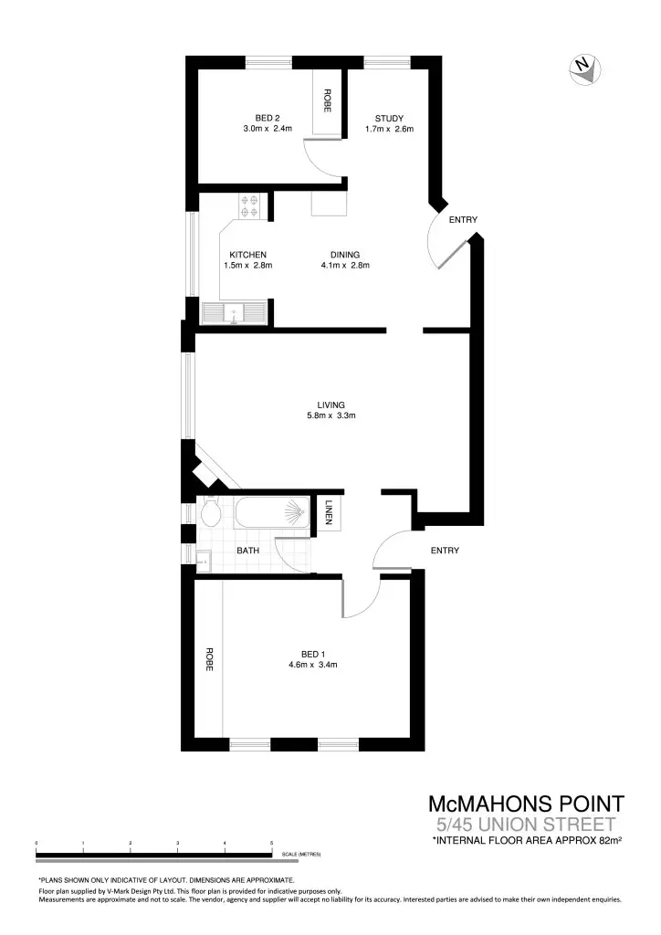 Floorplan of Homely apartment listing, 5/45 Union Street, Mcmahons Point NSW 2060