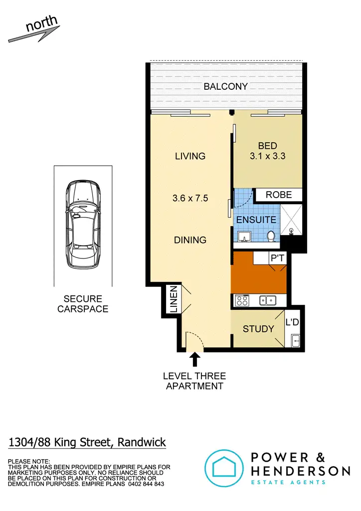 Floorplan of Homely apartment listing, 1304/88 - 98 King Street, Randwick NSW 2031