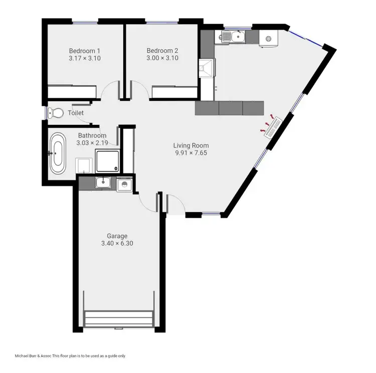 Floorplan of Homely unit listing, 2/87A Gilbert Street, Latrobe TAS 7307