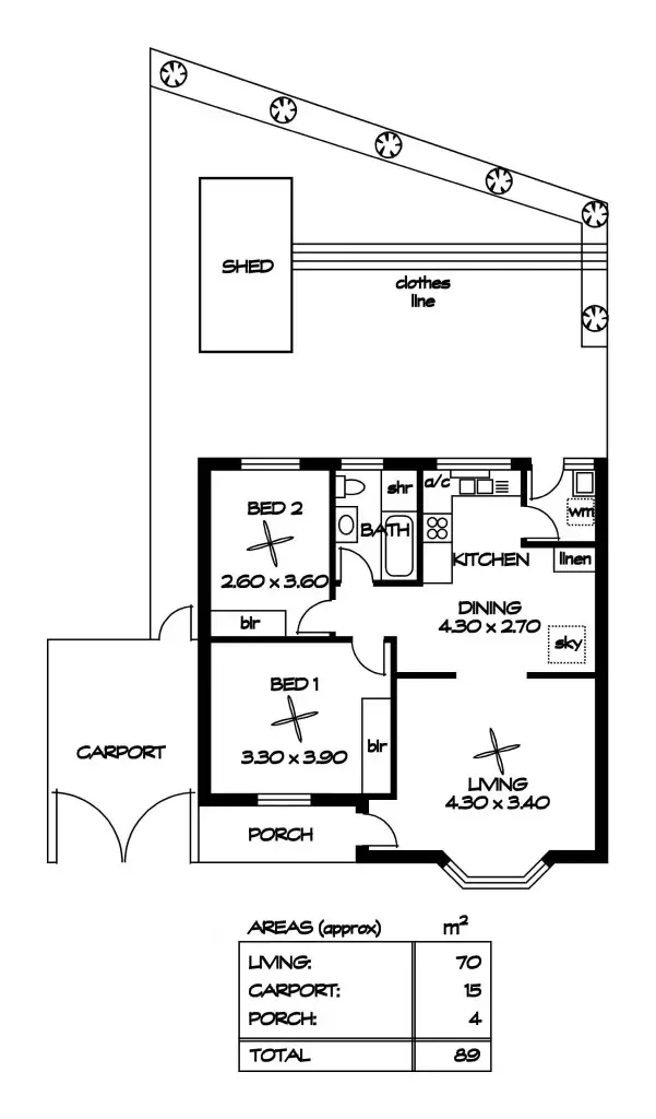 Floorplan of Homely unit listing, 3/354 Military Road, Grange SA 5022