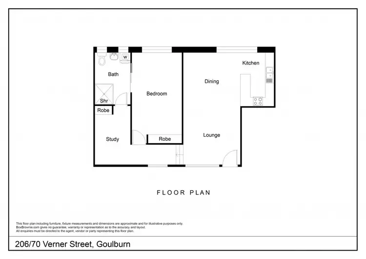 Floorplan of Homely unit listing, 206/70 Verner Street, Goulburn NSW 2580