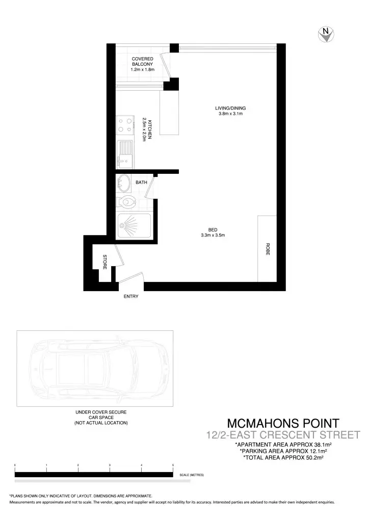 Floorplan of Homely studio listing, 12/2-4 East Crescent St, Mcmahons Point NSW 2060