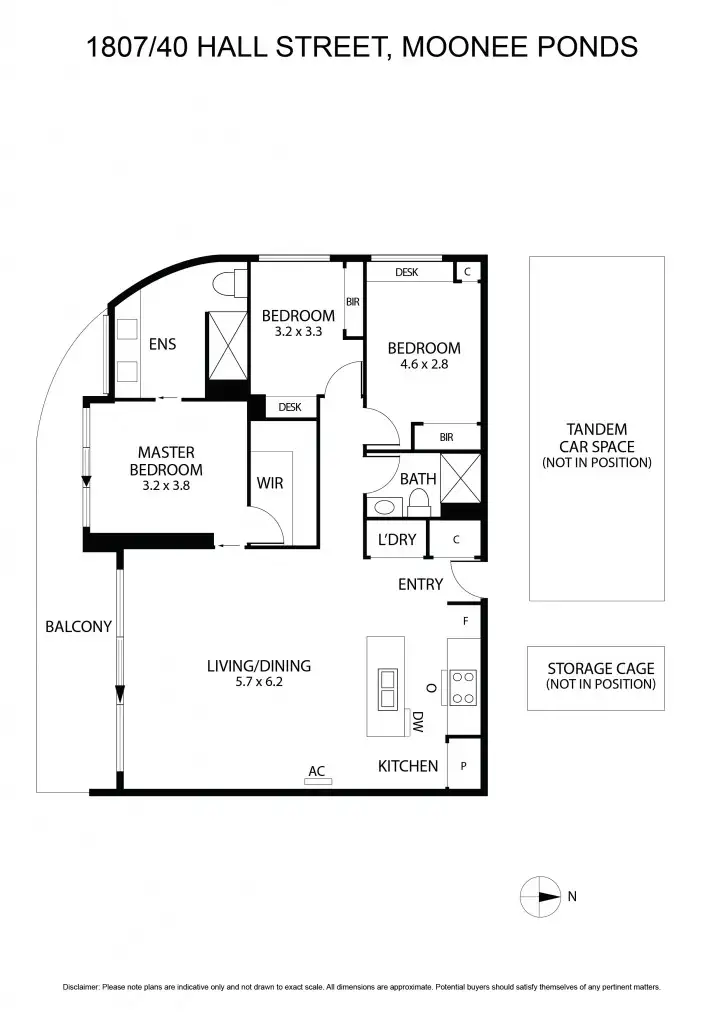 Floorplan of Homely apartment listing, 1807/40 Hall St, Moonee Ponds VIC 3039