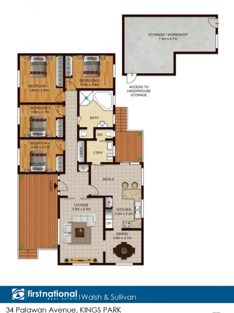 Floorplan of Homely house listing, 34 Palawan Avenue, Kings Park NSW 2148