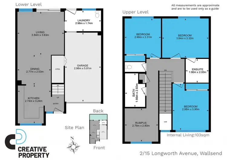 Floorplan of Homely townhouse listing, 2/15 Longworth Avenue, Wallsend NSW 2287