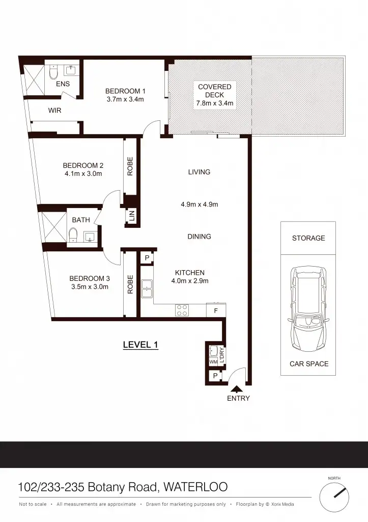 Floorplan of Homely apartment listing, 102/233-235 Botany Road, Waterloo NSW 2017