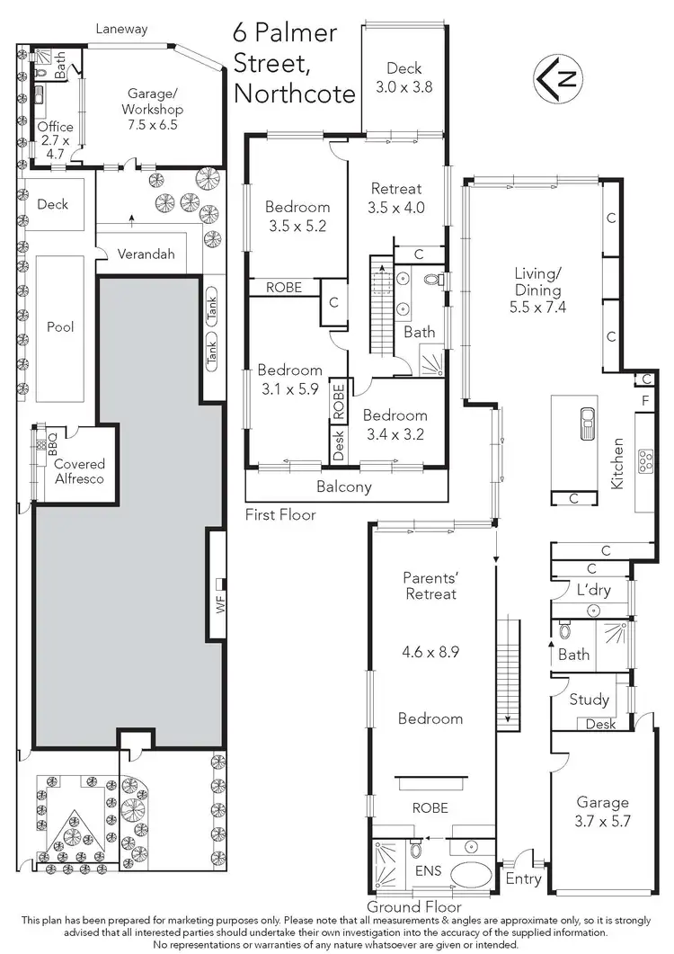 Floorplan of Homely house listing, 6 Palmer Street, Northcote VIC 3070