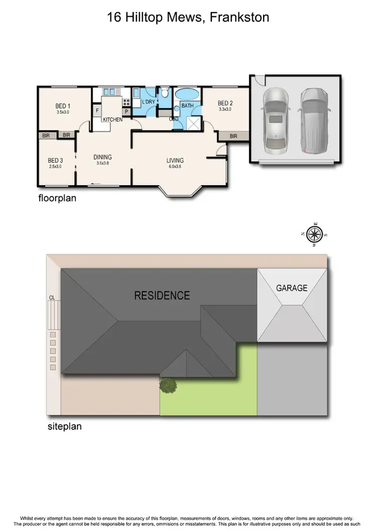 Floorplan of Homely unit listing, 16 Hilltop Mews, Frankston VIC 3199