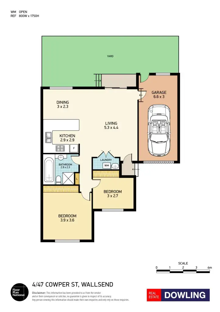 Floorplan of Homely villa listing, 4/47 Cowper Street, Wallsend NSW 2287