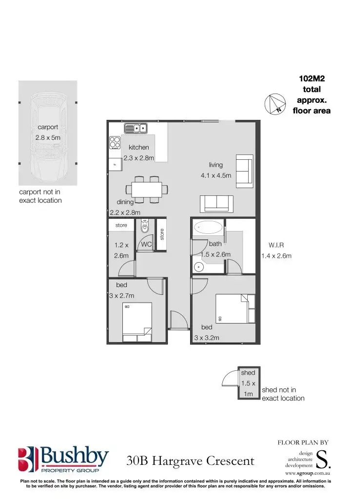 Floorplan of Homely unit listing, 2/30b Hargrave Crescent, Mayfield TAS 7248