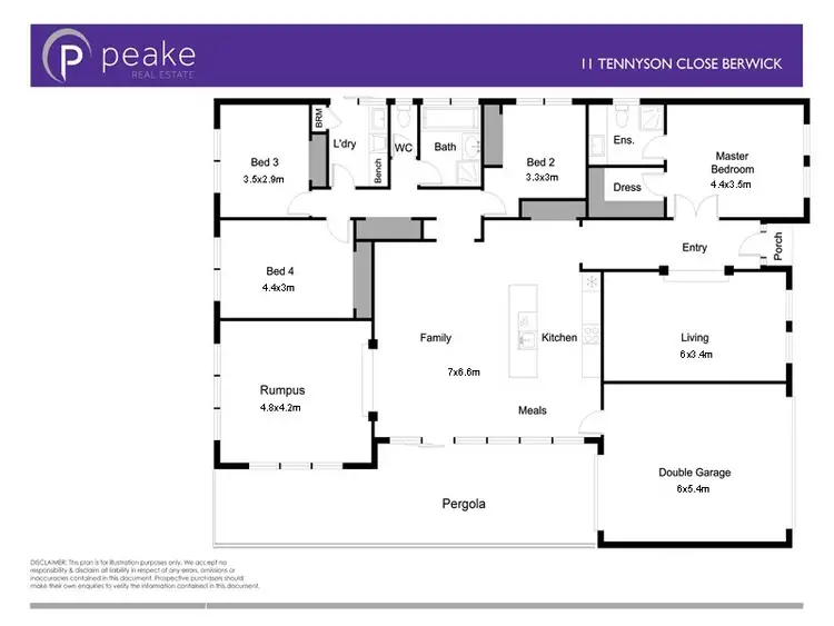 Floorplan of Homely house listing, 11 Tennyson Close, Berwick VIC 3806