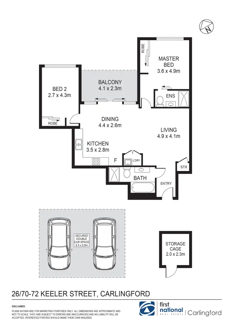 Floorplan of Homely apartment listing, 26/70-72 Keeler Street, Carlingford NSW 2118