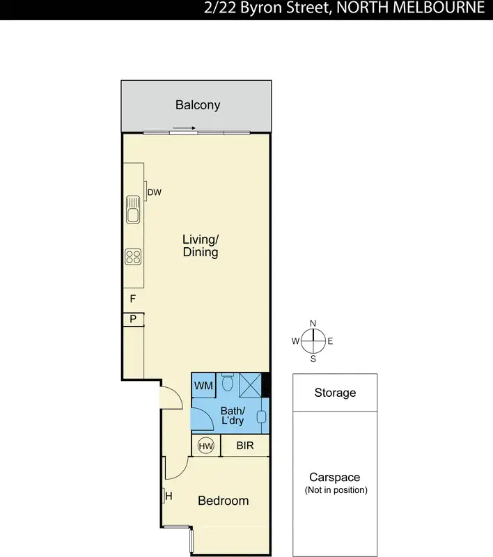 Floorplan of Homely apartment listing, 2/22 Byron Street, North Melbourne VIC 3051