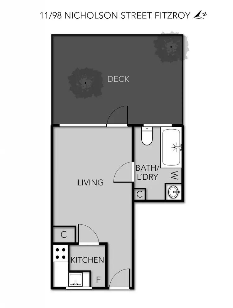 Floorplan of Homely apartment listing, 11/98 Nicholson Street, Fitzroy VIC 3065