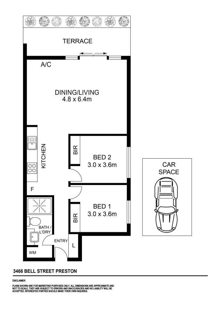 Floorplan of Homely unit listing, 3/466 Bell Street, Preston VIC 3072