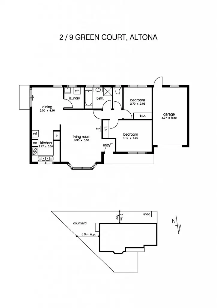 Floorplan of Homely unit listing, 2/9 Green Court, Altona VIC 3018