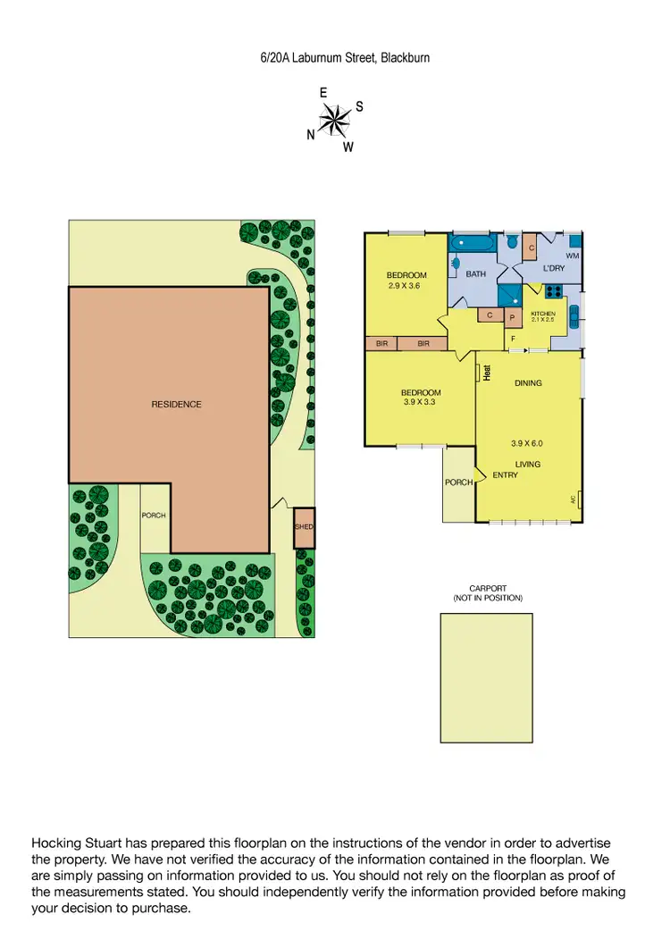 Floorplan of Homely unit listing, 6/20A Laburnum Street, Blackburn VIC 3130