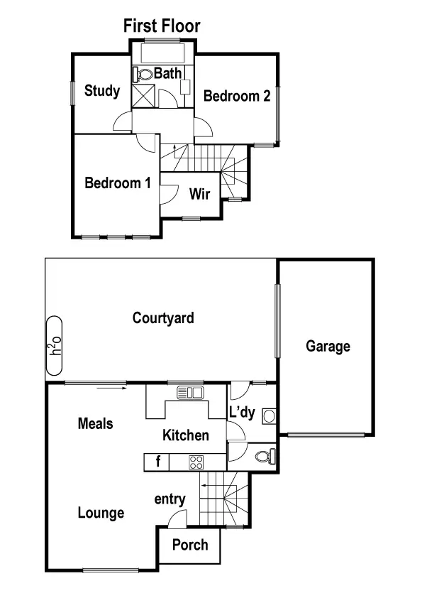 Floorplan of Homely townhouse listing, 2/31 Dunne Street, Kingsbury VIC 3083