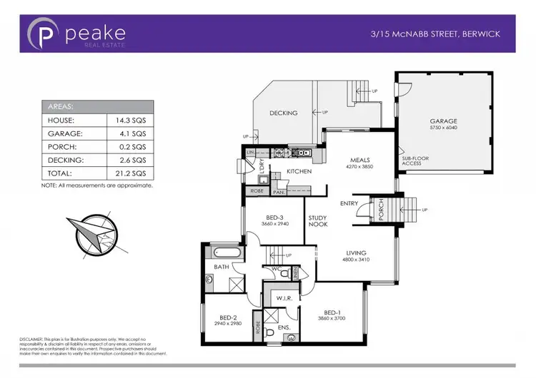 Floorplan of Homely unit listing, 3/15 McNabb Street, Berwick VIC 3806