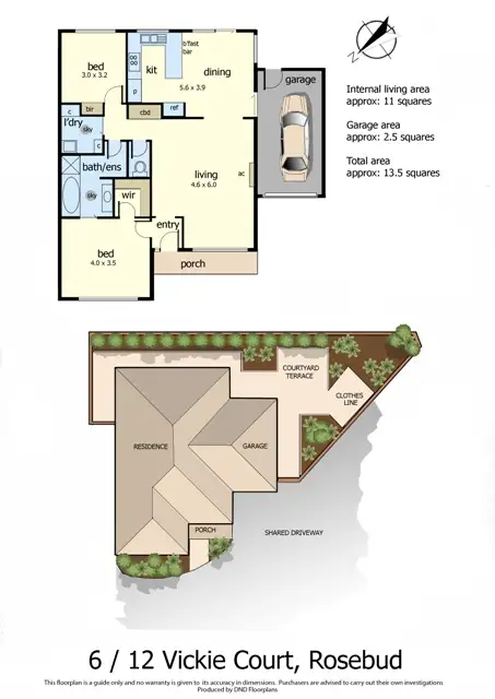 Floorplan of Homely unit listing, 6/12 Vickie Court, Rosebud VIC 3939