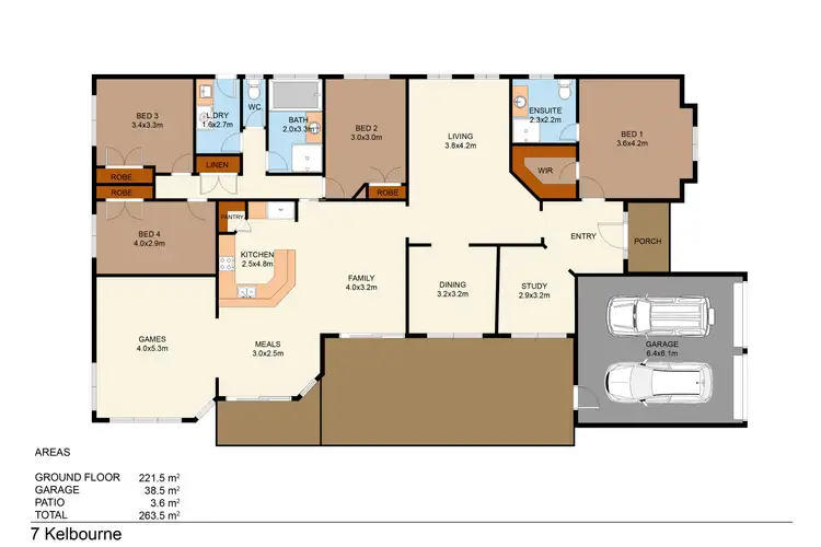 Floorplan of Homely house listing, 7 Kelbourne Grove, Sunbury VIC 3429