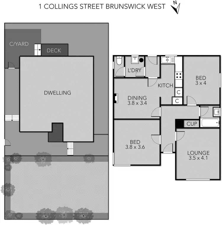 Floorplan of Homely house listing, 1 Collings Street, Brunswick West VIC 3055