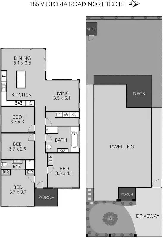 Floorplan of Homely house listing, 185 Victoria Road, Northcote VIC 3070