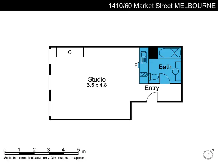 Floorplan of Homely apartment listing, 1410/60 Market St, Melbourne VIC 3000