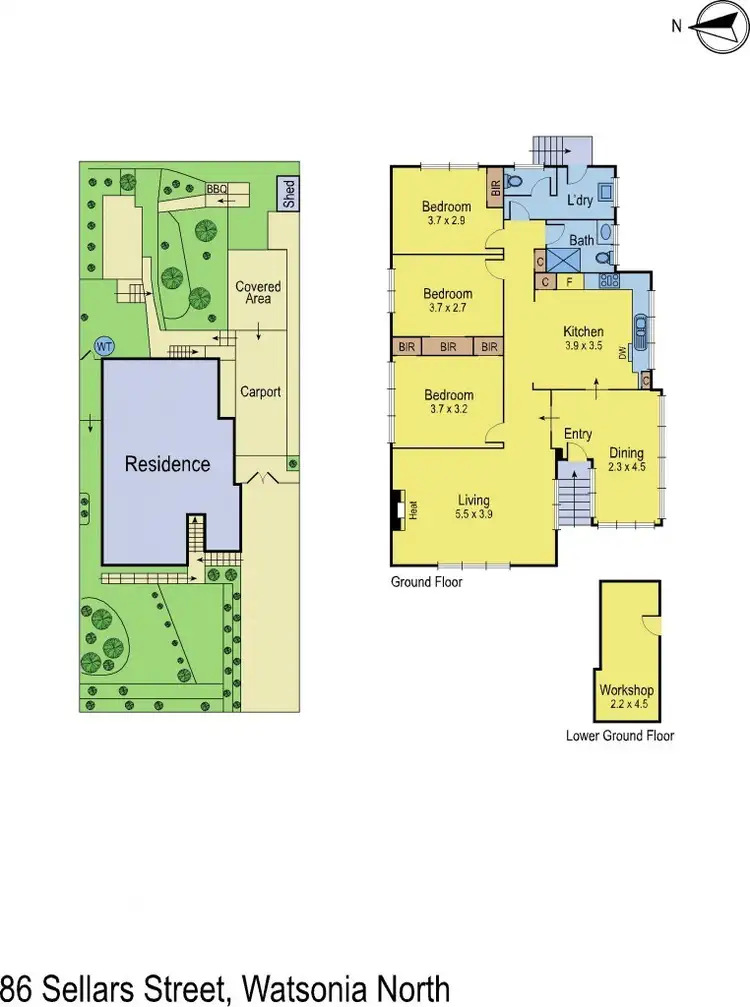 Floorplan of Homely house listing, 86 Sellars Street, Watsonia North VIC 3087