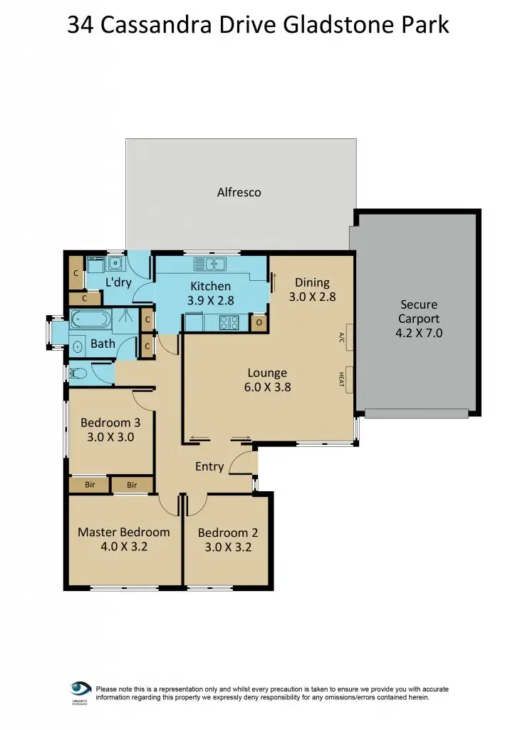 Floorplan of Homely house listing, 34 Cassandra Drive, Gladstone Park VIC 3043