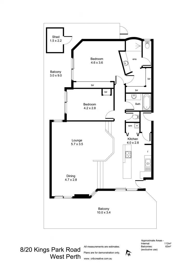 Floorplan of Homely apartment listing, 8/20 Kings Park Road, West Perth WA 6005
