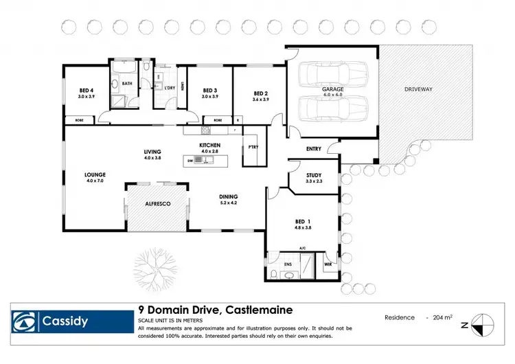 Floorplan of Homely house listing, 9 Domain Drive, Castlemaine VIC 3450