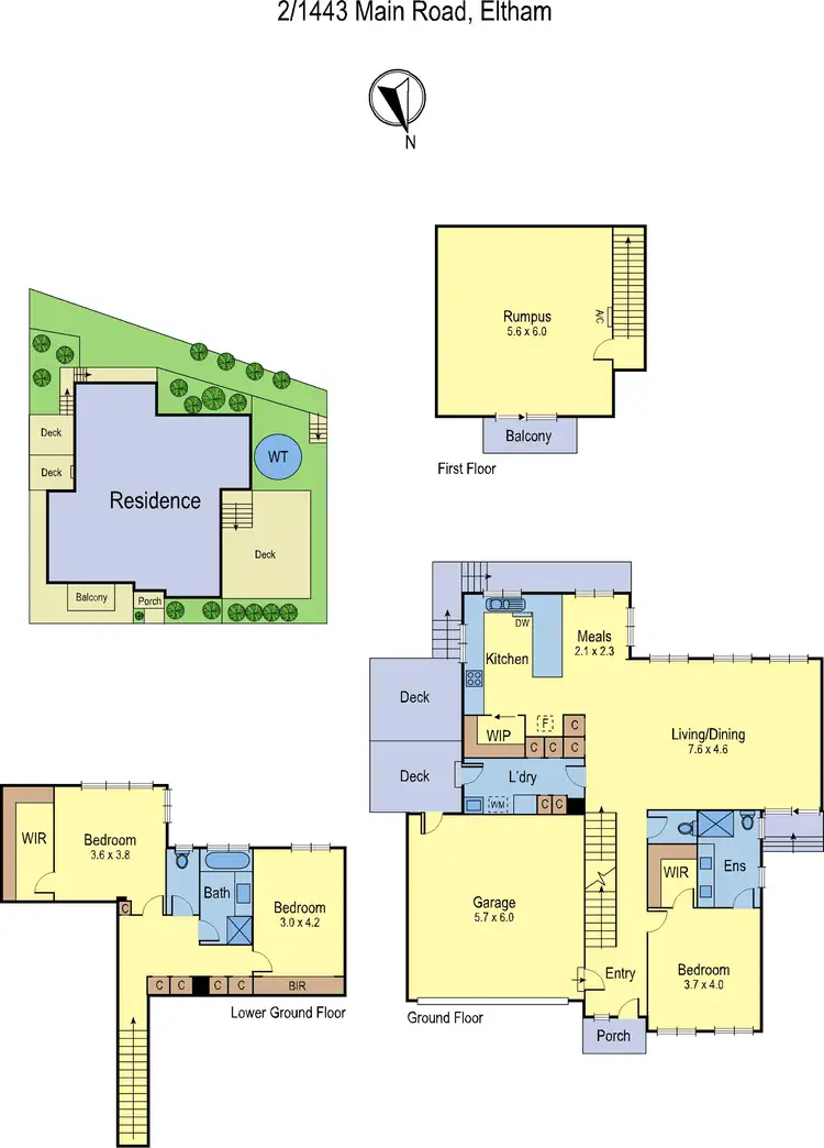 Floorplan of Homely townhouse listing, 2/1443 Main Road, Eltham VIC 3095