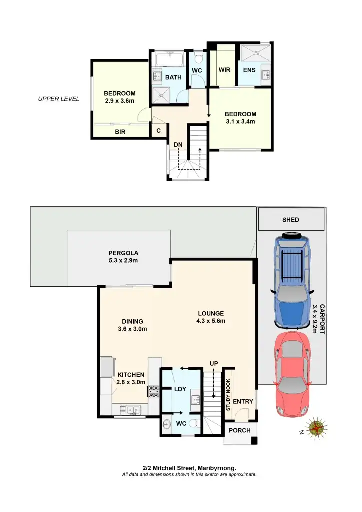 Floorplan of Homely townhouse listing, 2/2 Mitchell Street, Maribyrnong VIC 3032