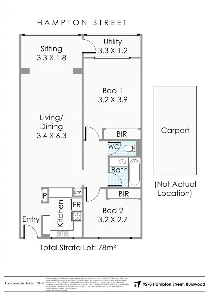 Floorplan of Homely apartment listing, 92/8 Hampton Street, Burswood WA 6100