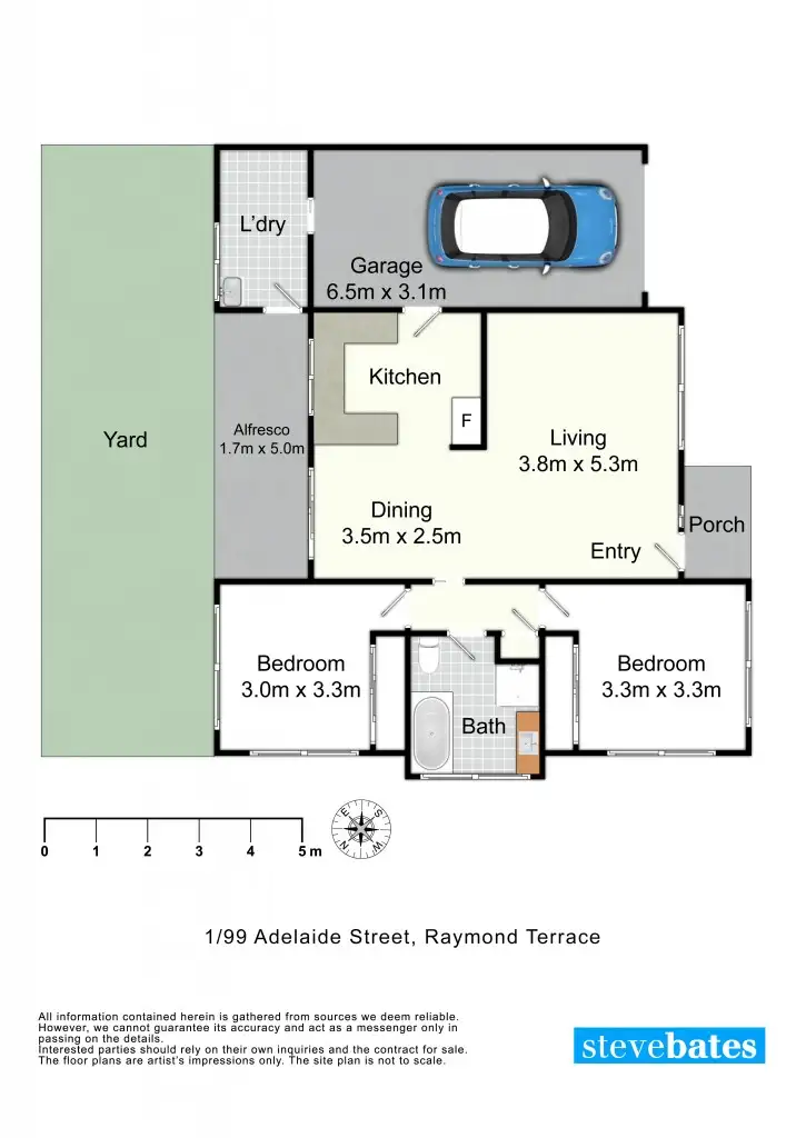 Floorplan of Homely unit listing, 1/99 Adelaide Street, Raymond Terrace NSW 2324