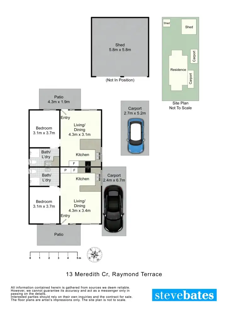 Floorplan of Homely unit listing, 1 & 2/13 Meredith Crescent, Raymond Terrace NSW 2324