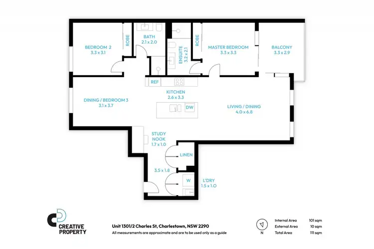 Floorplan of Homely unit listing, 1301/2 Charles Street, Charlestown NSW 2290