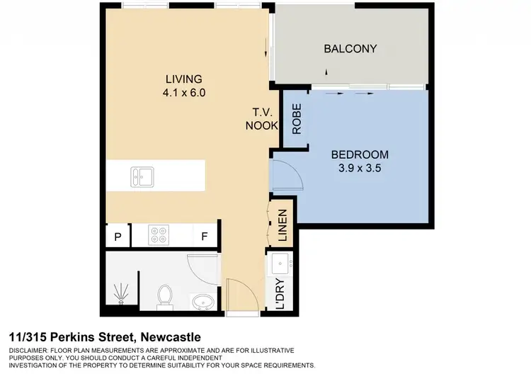 Floorplan of Homely apartment listing, 315/11 Perkins Street, Newcastle NSW 2300