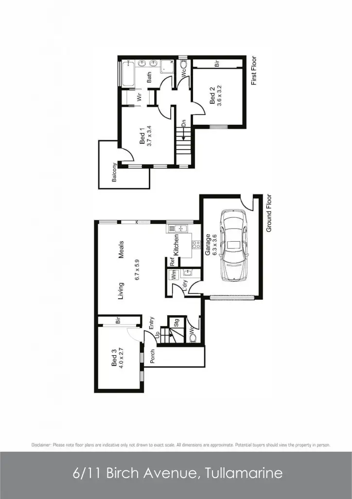 Floorplan of Homely townhouse listing, 6/11 Birch Avenue, Tullamarine VIC 3043